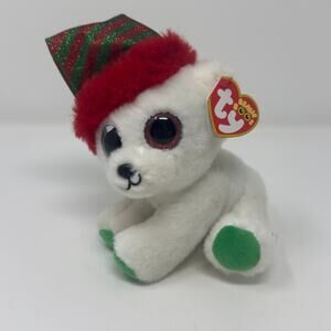 TY Beanie Boos Paxton Bear - Holiday Edition with Hat Plush